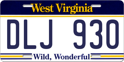 WV license plate DLJ930
