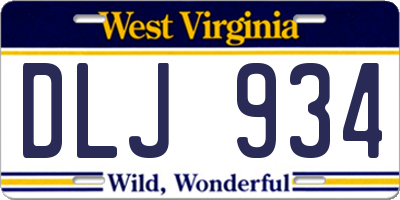 WV license plate DLJ934