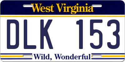 WV license plate DLK153