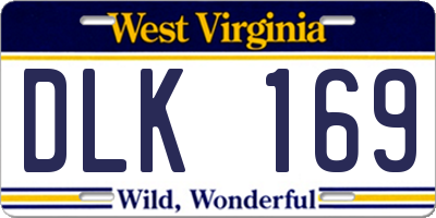 WV license plate DLK169