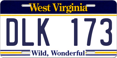 WV license plate DLK173