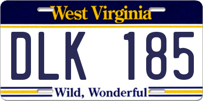 WV license plate DLK185