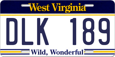 WV license plate DLK189