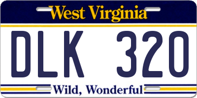 WV license plate DLK320