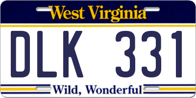 WV license plate DLK331