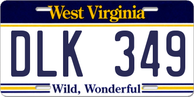 WV license plate DLK349
