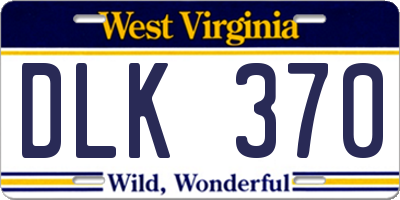 WV license plate DLK370
