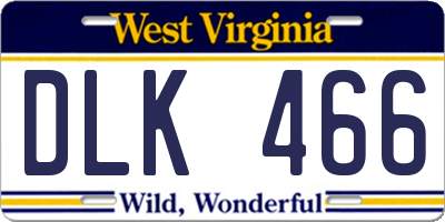 WV license plate DLK466
