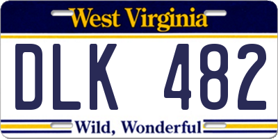 WV license plate DLK482