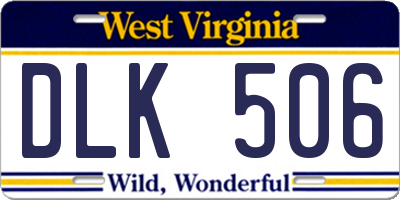 WV license plate DLK506