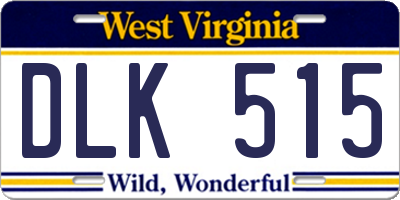 WV license plate DLK515