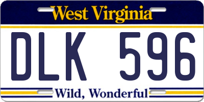 WV license plate DLK596
