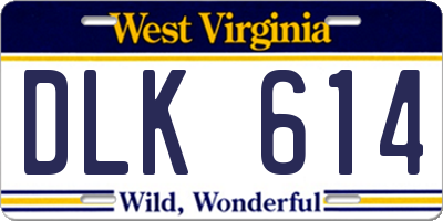 WV license plate DLK614
