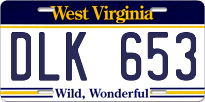WV license plate DLK653