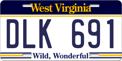 WV license plate DLK691