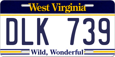 WV license plate DLK739