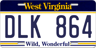WV license plate DLK864