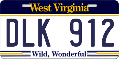 WV license plate DLK912