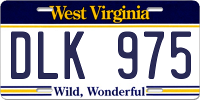 WV license plate DLK975