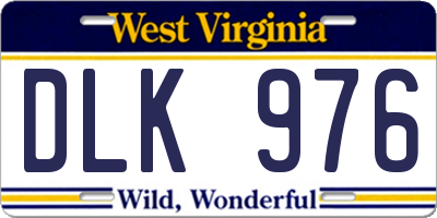 WV license plate DLK976