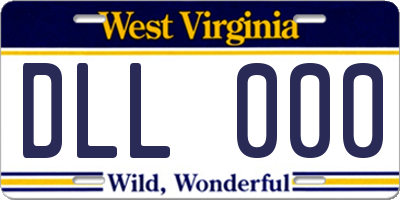 WV license plate DLL000