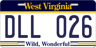 WV license plate DLL026