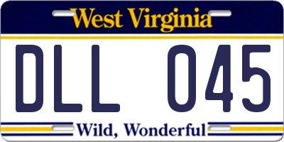WV license plate DLL045