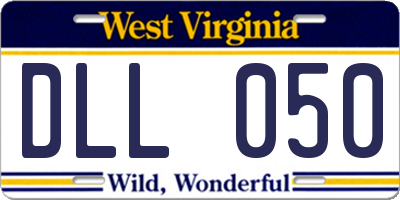 WV license plate DLL050