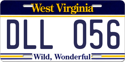 WV license plate DLL056