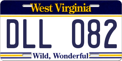 WV license plate DLL082