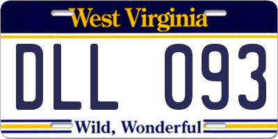 WV license plate DLL093