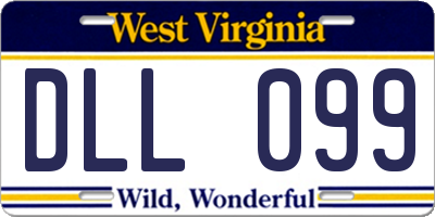 WV license plate DLL099