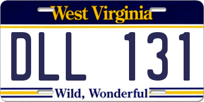 WV license plate DLL131