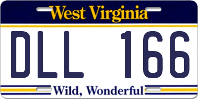 WV license plate DLL166