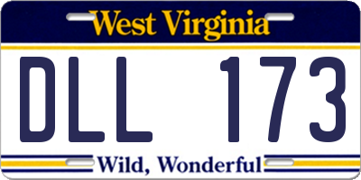 WV license plate DLL173