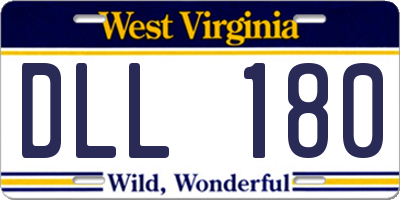 WV license plate DLL180