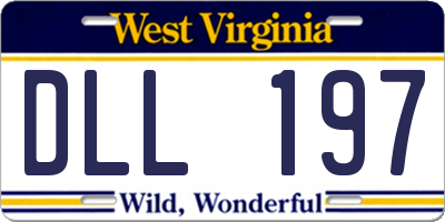 WV license plate DLL197