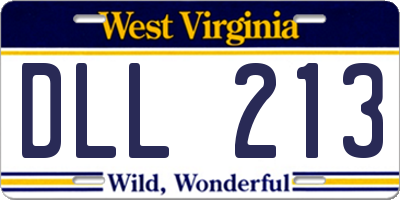 WV license plate DLL213