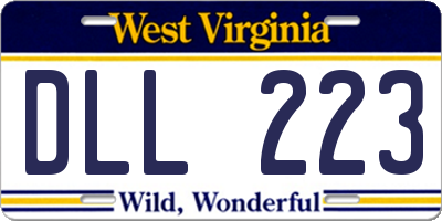 WV license plate DLL223