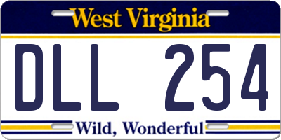 WV license plate DLL254