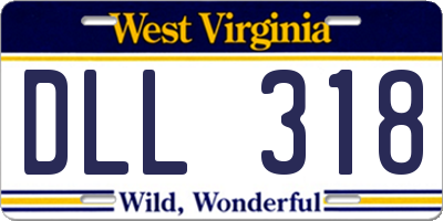 WV license plate DLL318