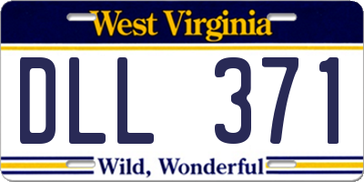 WV license plate DLL371