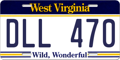 WV license plate DLL470