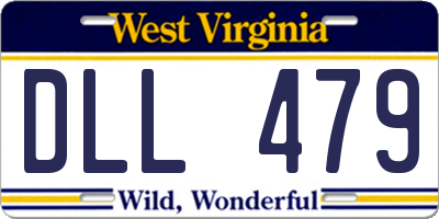 WV license plate DLL479