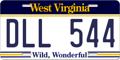 WV license plate DLL544