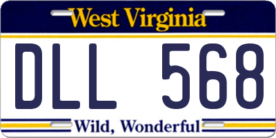 WV license plate DLL568