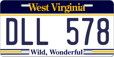 WV license plate DLL578