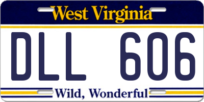 WV license plate DLL606