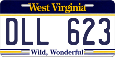 WV license plate DLL623