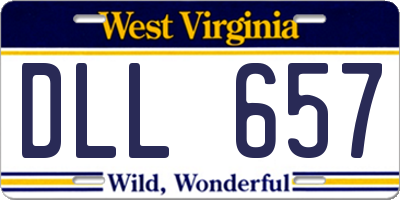 WV license plate DLL657